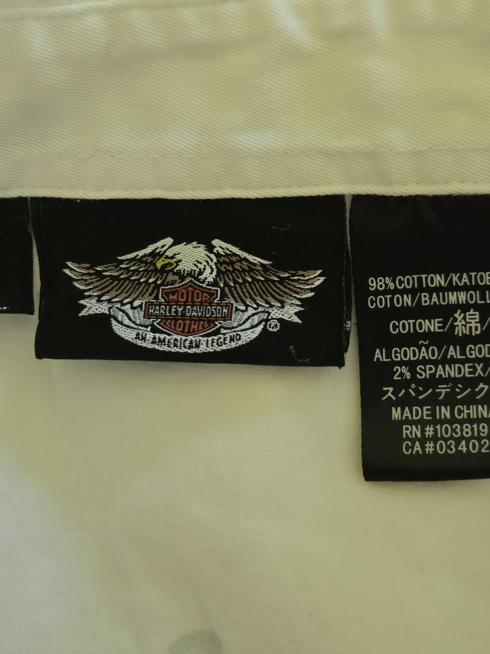 Harley Davidson Y2K 2000's Mechanic Bikercore Rhinestone Full Zip Cotton Shirt - Picture 8 of 8